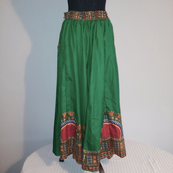 Multicolored Full A-line Long Maxi Skirt - Picture 11 of 12